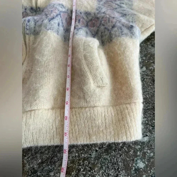 100% Wool Fair Isle Zip Up Jacket Made in Iceland Neutral Shrunk ☹️ Sz S-M - Picture 8 of 12